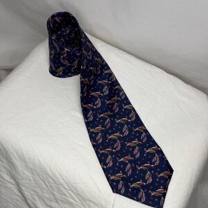 Chaps ralph Lauren Italian silk Navy Patterned Men's Tie